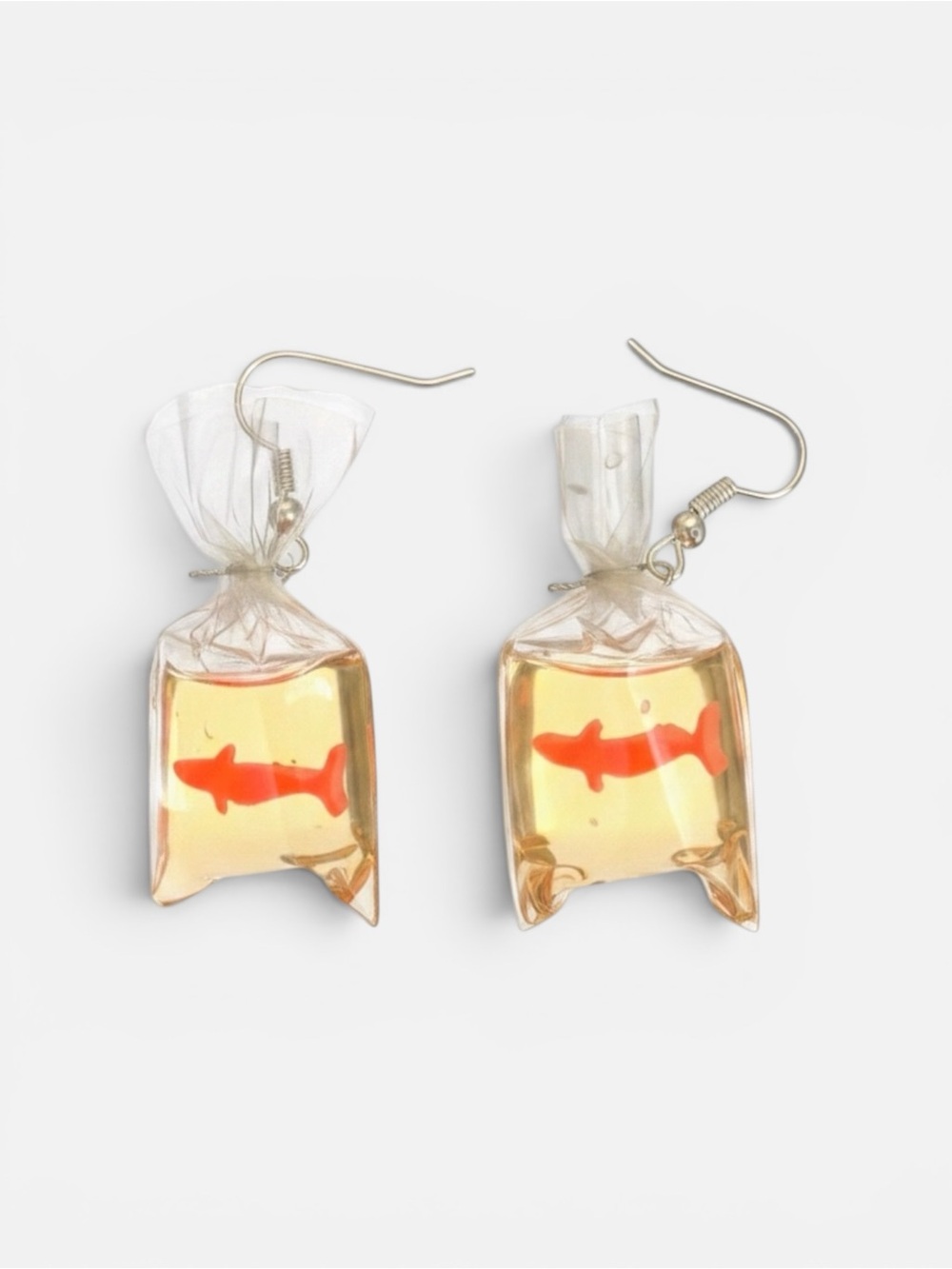Vintage Gold Fish Bag Drop Earrings